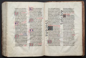 Het Gotha-missaal: Fol. 161r, tekst, ca. 1375 door Master of the Boqueteaux