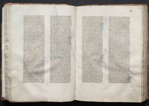 Het Gotha-missaal: Fol. 45r, tekst, ca. 1375 door Master of the Boqueteaux