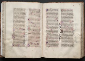 Het Gotha-missaal: Fol. 50v, tekst, ca. 1375 door Master of the Boqueteaux
