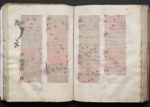 Het Gotha Missaal: Fol. 57r, Tekst, ca. 1375 door Master of the Boqueteaux