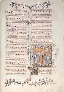 Het Gotha Missaal: Fol. 61r, Een priester die het officie zingt door Master of the Boqueteaux