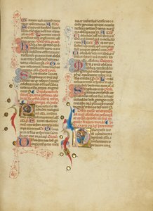 Initialen P: Sint Joris; Initialen P: Sint Marcus door Master of the Brussels Initials