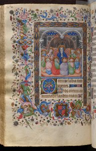 Getijden van Karel de Edele, koning van Navarra (1361-1425): fol. 137v, Pinksteren door Master of the Brussels Initials and Associates