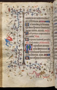 Getijden van Karel de Edele, koning van Navarra (1361-1425): fol. 93v, Tekst door Master of the Brussels Initials and Associates