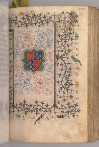 Uren van Karel de Edele, Koning van Navarra: fol. 137r, Wapen... door Master of the Brussels Initials and Associates