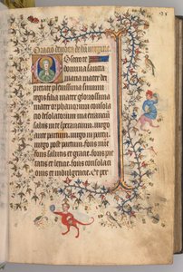 Getijdenboek van Karel de Edele, Koning van Navarra 1361-1425: fol. 13r, Tekst, ca. 1405 door Master of the Brussels Initials and Associates