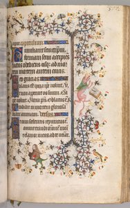 Getijdenboek van Karel de Edelmoedige, Koning van Navarra: fol. 184r, Tekst door Master of the Brussels Initials and Associates