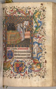Getijdenboek van Karel de Edele, Koning van Navarra 1361-1425: fol. 202r, Dodenofficie, ca. 1405 door Master of the Brussels Initials and Associates