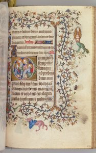 Getijdenboek van Karel de Edele, Koning van Navarra 1361-1425, fol. 273r, De Vier Evangelisten, c. 1405 door Master of the Brussels Initials and Associates