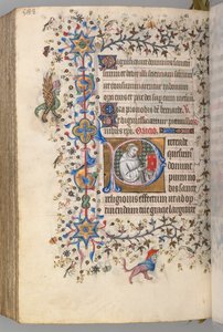 Uren van Karel de Edele, Koning van Navarra 1361-1425, fol. 288v, St. Hervard, ca. 1405 door Master of the Brussels Initials and Associates