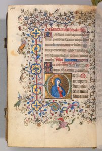 Getijdenboek van Karel de Edele, Koning van Navarra 1361-1425, fol. 304v, St. Martha, c. 1405 door Master of the Brussels Initials and Associates