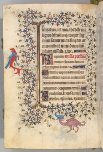 Getijdenboek van Karel de Edele, koning van Navarra 1361-1425, fol. 321v, Buste van de Dood, c. 1405 door Master of the Brussels Initials and Associates