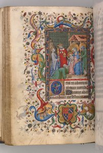 Uren van Karel de Edele, koning van Navarra 1361-1425: fol. 78v, Aanbidding der wijzen Sext, c. door Master of the Brussels Initials and Associates