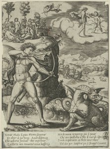 Apollo doodt Python, plaat één uit De geschiedenis van Apollo en Daphne