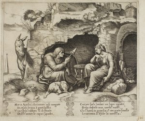 Apuleius verandert in een ezel door Master of the Die