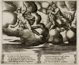Cupido smeekt Jupiter om genade voor Psyche