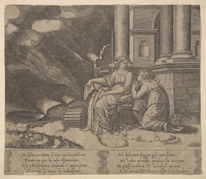 Proserpina geeft Psyche de doos van schoonheid, uit 