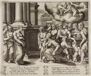 Het Volk Brengt Goddelijke Eer aan Psyche door Master of the Die