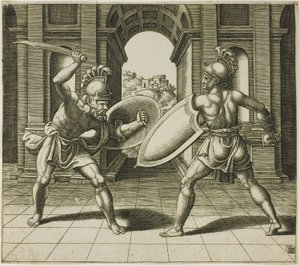 De twee gladiatoren door Master of the Die