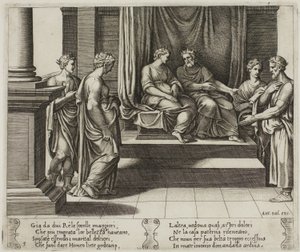 De Twee Zusters van Psyche Trouwen met Koningen; ...Psyche wordt aan een Koning Voorgesteld door Master of the Die