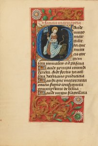 Initialen G: Sint Margaretha door Master of the Dresden Prayer Book