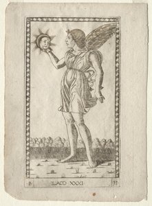 Genius van de zon (uit de Tarocchi-serie B: Kosmische principes en deugden, #31) door Master of the E Series Tarocchi