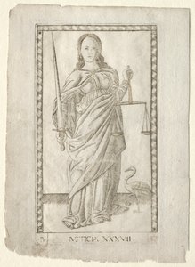 Gerechtigheid (uit de Tarocchi, serie B: Kosmische Principes & Deugden, #37) door Master of the E Series Tarocchi