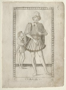 De Ridder uit de Tarocchi, serie E: Condities van de Mens, #6, voor 1467 door Master of the E Series Tarocchi