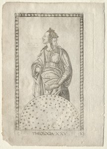Theologie uit de Tarocchi, serie C: Vrije Kunsten, #30, voor 1467 door Master of the E Series Tarocchi