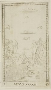 Venus, plaat 43 uit Planeten en Sferen door Master of the E Series Tarocchi
