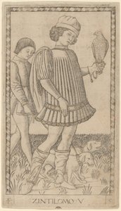 Zintilomo (Heer) door Master of the E Series Tarocchi