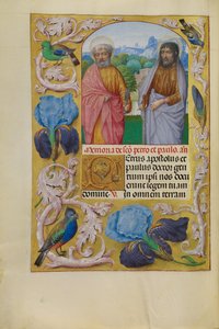 Heiligen Petrus en Paulus door Master of the First Prayer Book of Maximilian