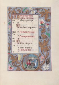 Uren van Koningin Isabella de Katholieke, Koningin van Spanje:  Fol. 13r, december door Master of the First Prayerbook of Maximillian