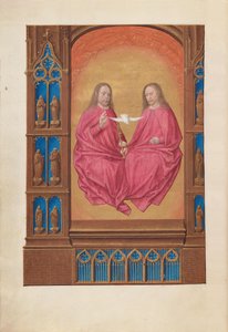 Getijdenboek van koningin Isabella de Katholieke, koningin van Spanje: Fol. 17v, De Drie-eenheid, ca. 1500
