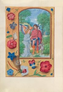 Getijdenboek van Koningin Isabella de Katholieke, Koningin van Spanje: Fol. 181v, Sint Rochus, ca. 1500