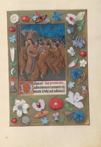 Uren van Koningin Isabella de Katholieke, Koningin van Spanje:  Fol. 61r, Kus van Judas door Master of the First Prayerbook of Maximillian