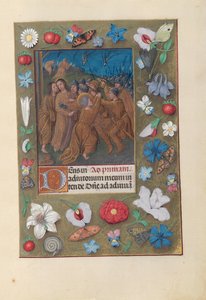 Getijdenboek van koningin Isabella de Katholieke, koningin van Spanje: Fol. 61r, Kus van Judas, ca. 1500 door Master of the First Prayerbook of Maximillian