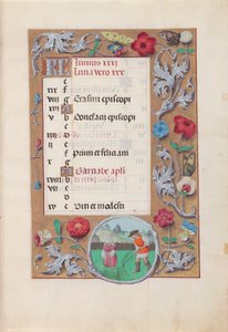 Uren van Koningin Isabella de Katholieke, Koningin van Spanje:  Fol. 7r, juni door Master of the First Prayerbook of Maximillian