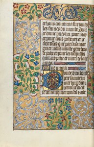 Getijdenboek Gebruik van Rouen: fol. 151v, Uitgebreide Rand van Bladwerk, c. 1470 door Master of the Geneva Latini