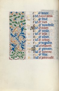 Getijdenboek Gebruik van Rouen: fol. 5v, ca. 1470 door Master of the Geneva Latini