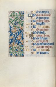 Getijdenboek Gebruik van Rouen: fol. 9v, c. 1470 door Master of the Geneva Latini