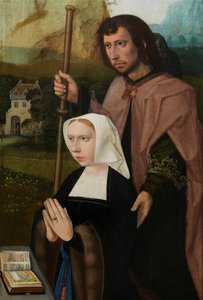 Detail (rechter paneel van de Maagd en Kind met St. Catherine en St. Barbara, c.1520-25)