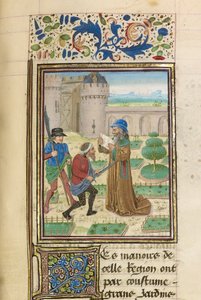 De dood van Parmenion, ca. 1470-1475 door Master of the Jardin de vertueuse consolation