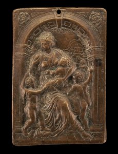 Allegorie van Liefdadigheid, ca. 1580 door Master of the Judgment of Solomon