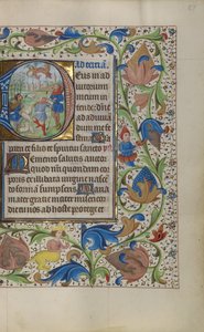 Beginletter D: De Aankondiging aan de Herders door Master of the Lee Hours