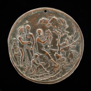 Orpheus speelt voor de Dieren, vierde kwart 15e eeuw door Master of the Orpheus Legend
