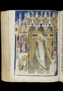 Ms 62 f.141v, Madonna en Kind, uit een Getijdenboek, Frans, ca. 1445-50