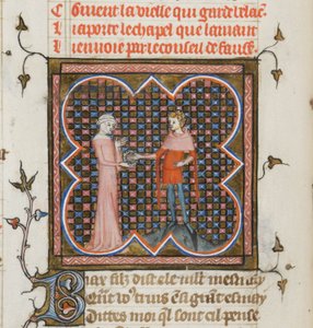 Miniatuur uit een manuscript van de Roman de la Rose door Guillaume de Lorris en Jean de Meun, 1353 door Master of the Rose novels