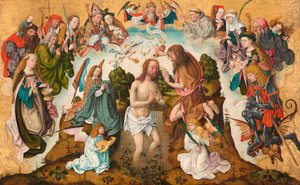 De doop van Christus door Master of the Saint Bartholomew Altarpiece