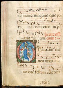 Hemelvaart van de Maagd, f.72v uit een graduale, laat 15e eeuw door Master of the Saluces Hours (attr. to)
